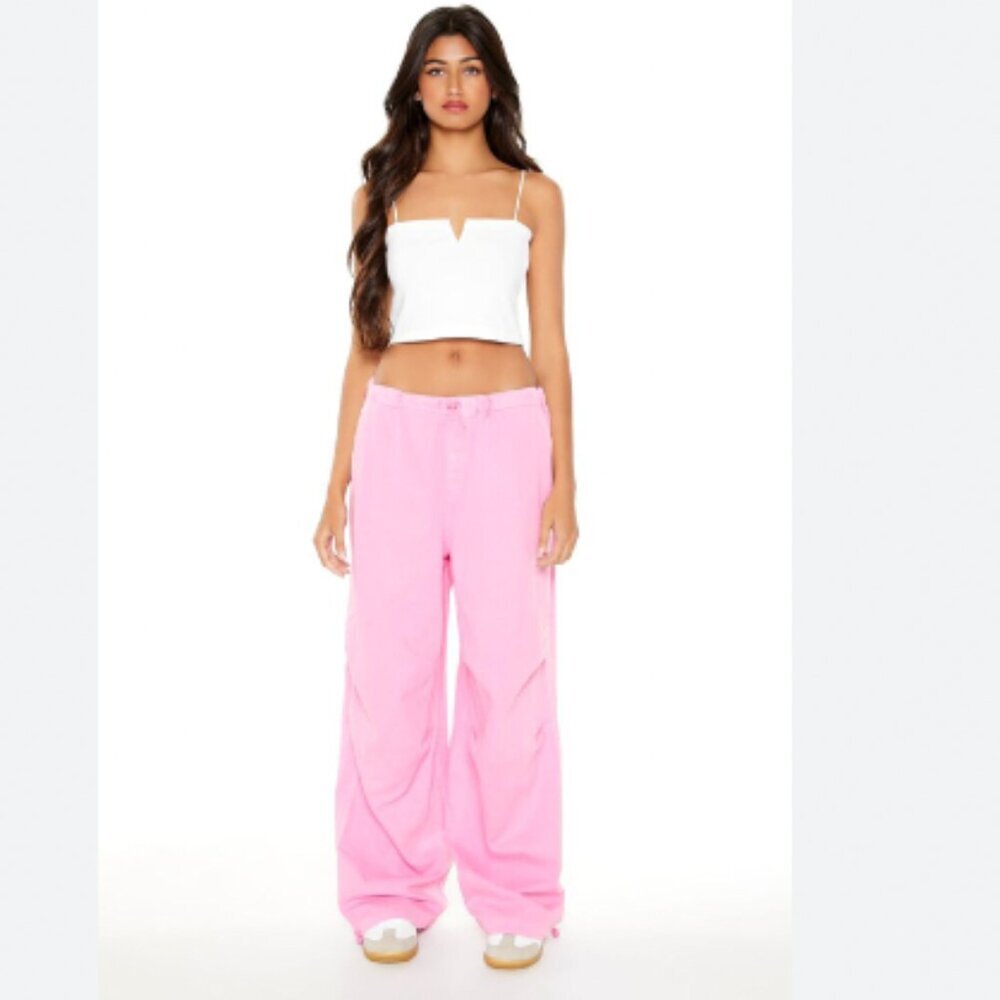 Forever 21 Drawstring Parachute Pants Fits Large
